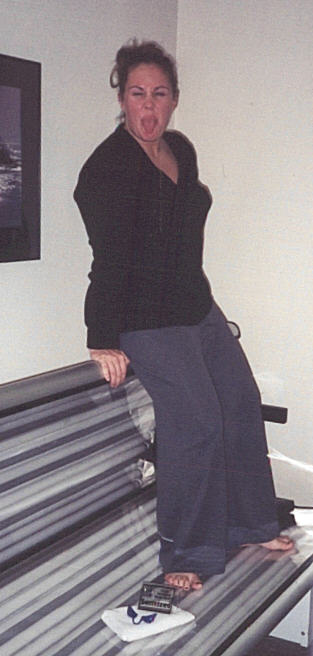 Ah, the big bed! This was one of the tanning beds