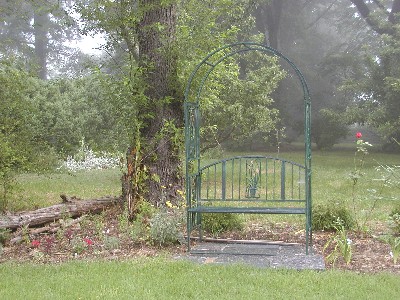 North Lawn Rose bed with the Arbor added in 2004
