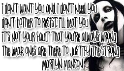 lyrical genius - marilyn manson