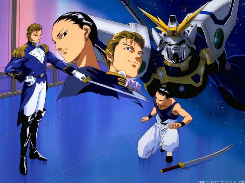 A pic of Treize with a sword to Wufei!