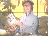 Mom wakes up at 5 a.m. in the morning to read cereal box...well that's what it looks like!