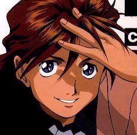 Duo raided his pop's closet and found a interesting looking suit, which he's modelling for us...^^