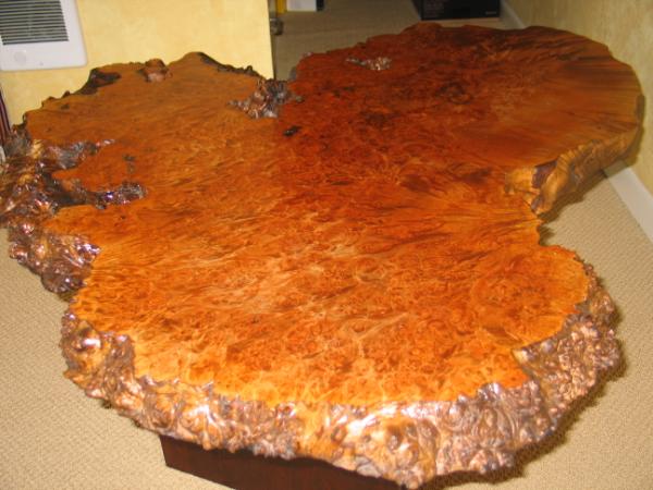 Handcrafted Burled Maple Table