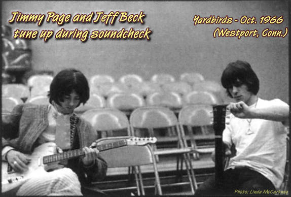 YARDBIRDS Jimmy Page and Jeff Beck - photo by Linda McCartney