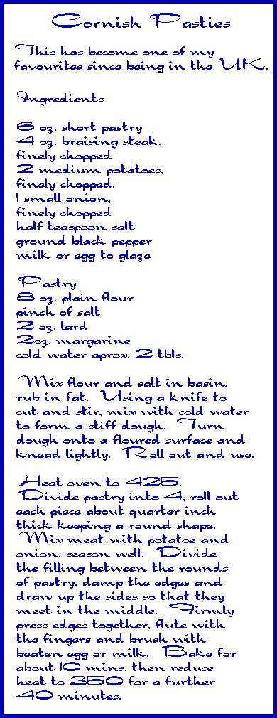 Cornish Pasties...Mmmmm