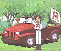 Mondo with his red jeep, always there to help if there's trouble!