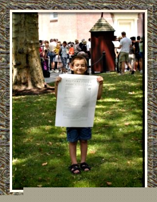 Eric with Declaration of Independence