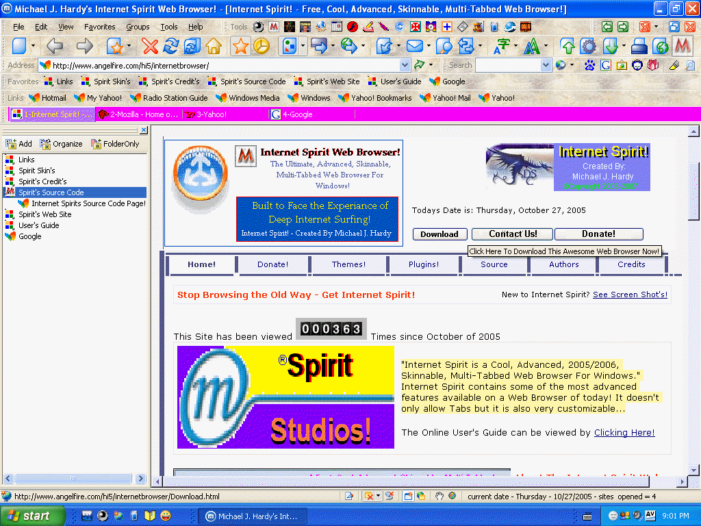 Michael J. Hardy's Famous Internet Spirit Web Browser!