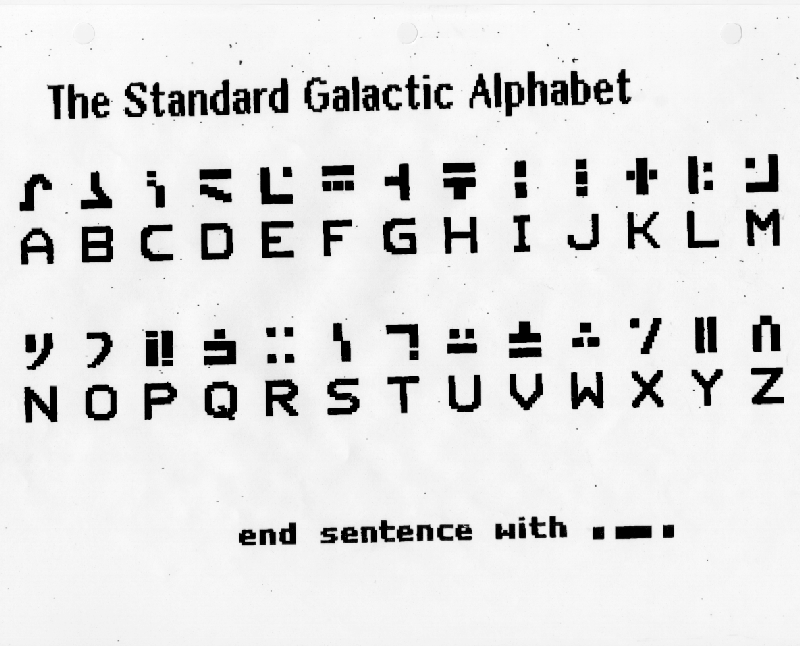 The Standard Intergalactic Alphabet