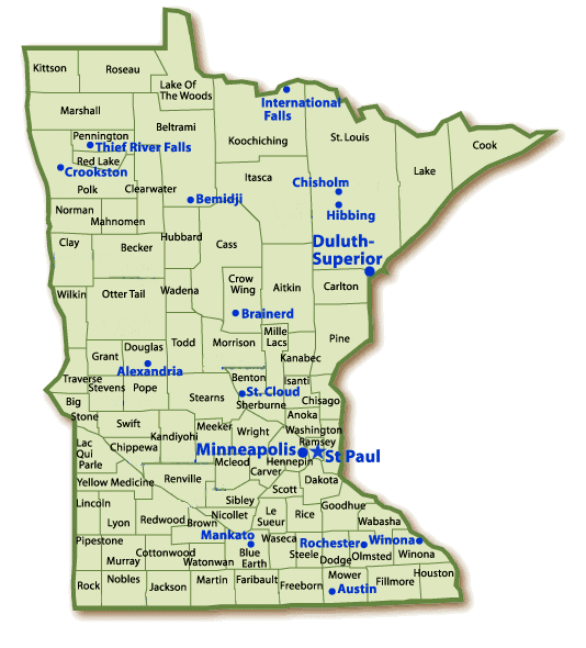Counties and Important Citites