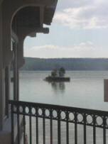 the view of the island from the visitors center