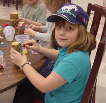 cloverbuds made potato planters.