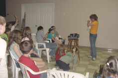 guest speaker gives rabbit presentation.