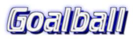 'Goalball' blue neon logo