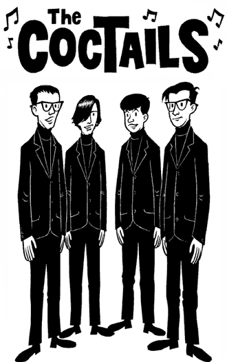 Cartoon characters disguised as rock stars.