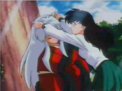 touching inuyasha's ear.