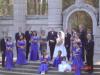 Entire wedding party at park