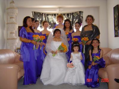 Bride and bridesmaids