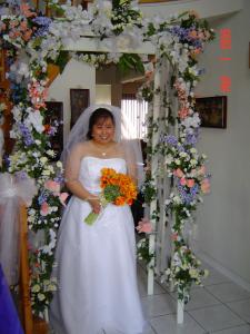 Bride under the arch