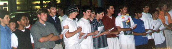 The guys sing 'Here's to the Night' by Eve 6...