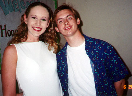 Lindsey Rich takes a picture with Administrative Assistant Heath Stevens