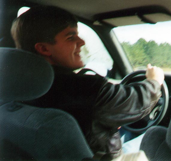 Jeffrey driving to the coast