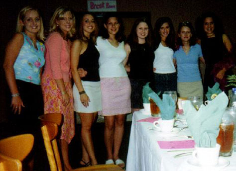 Girls get a picture taken before the performance