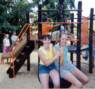 Adrienne and Becky swing