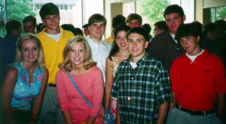 Posing under the porch