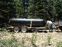 Propane tank on trailer