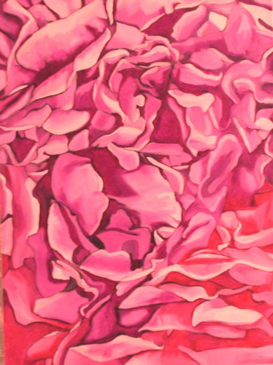 a painting of a peony