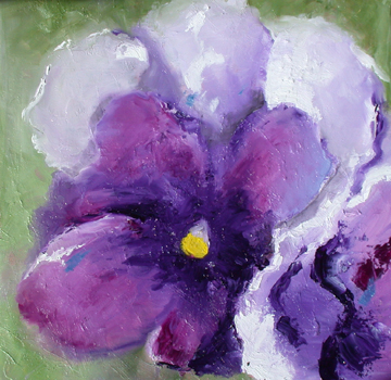 a painting of pansies