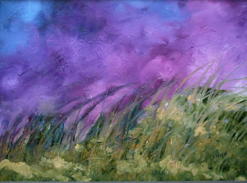 a painting of prairie grass