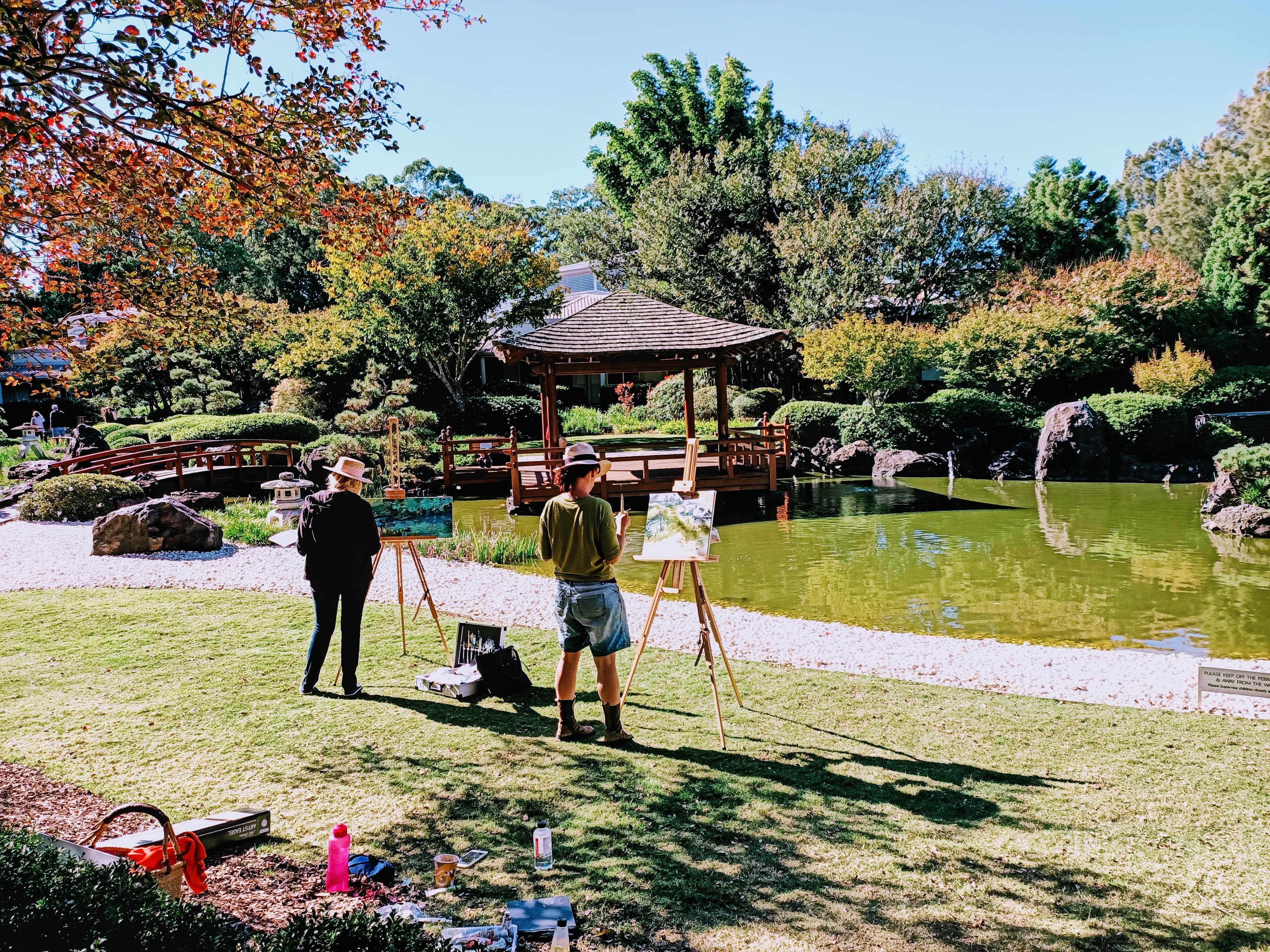 Capturing the scene, in the Edogawa Memorial Gardens