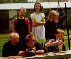 ...and in the back yard.