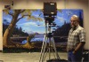 Photographing the Dino-Bird mural