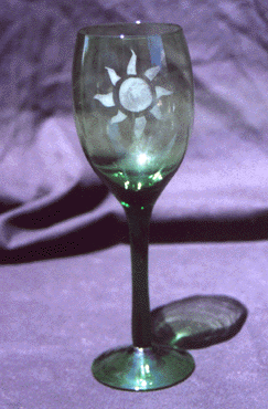 Green Chalice w/sun burst