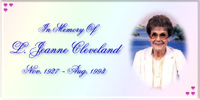 In Memory of L. Jeanne Cleveland