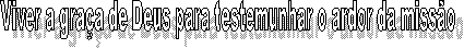 Viver a gra�a de Deus para testemunhar o ardor da miss�o