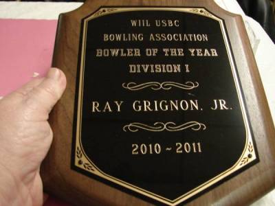Bowler of the Year plaque