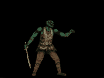 He is banging his sword, becouse he is having a temper tantrum.