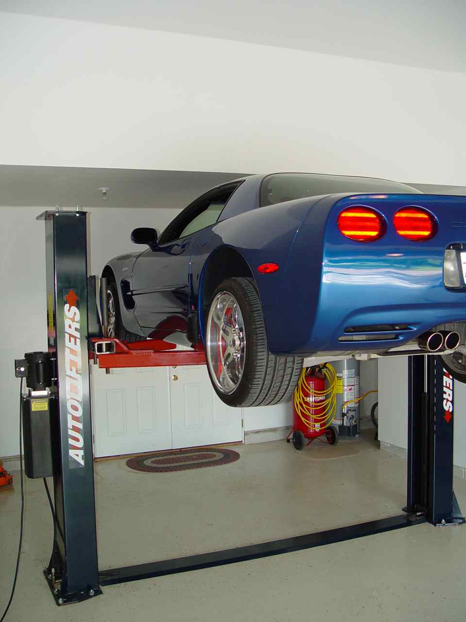 My Z on the lift for the first time.