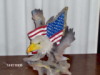 head and american flag also has eagle on back in flight