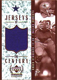 Roger Staubach Game Used Jersey Card