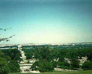 This is the view of Washington D.C. from the Arlington House (Robert E. Lee Memorial)