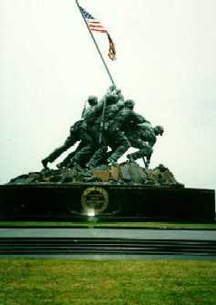 This is the Iwo Jima memorial, dedicated to the U.S. Marine Corps (photo taken by my mom)