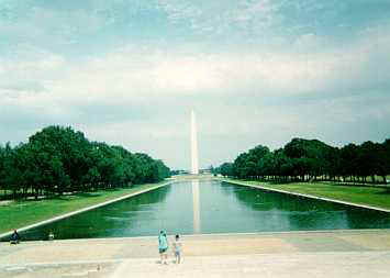 This is the reflecting pool in front of the Lincoln Memorial