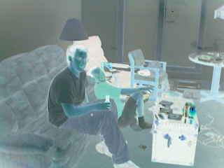 A negative pic of John and Chris