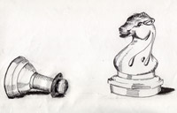 drawing of chess pieces