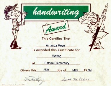 writing award 1999